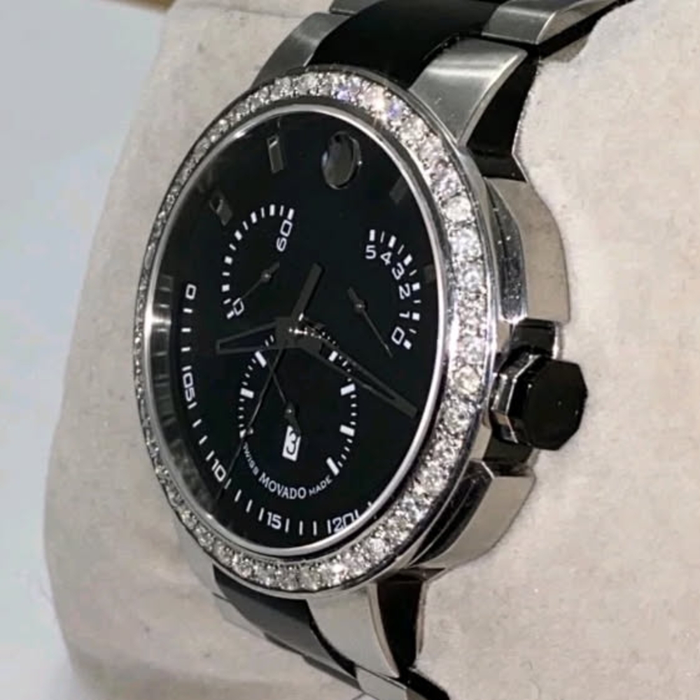 Movado Watch Mens CHRONOGRAPH Diamond Verto - Picture 2 of 8